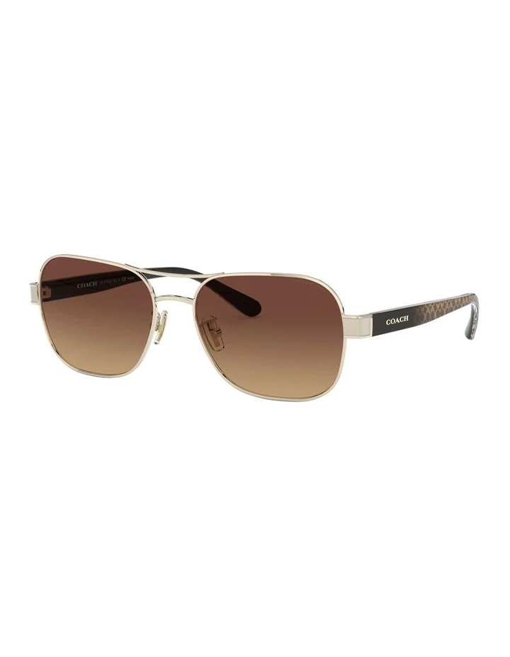 Coach Polarised Gold/Brown Rectangle Sunglasses 0HC7116 1532204006 1 Coach Polarised Gold/Brown Rectangle Sunglasses 0HC7116 1532204006