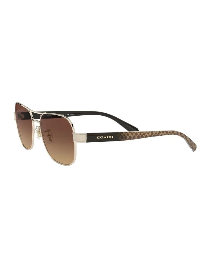 Coach Polarised Gold/Brown Rectangle Sunglasses 0HC7116 1532204006 3 Coach Polarised Gold/Brown Rectangle Sunglasses 0HC7116 1532204006 - Image 3