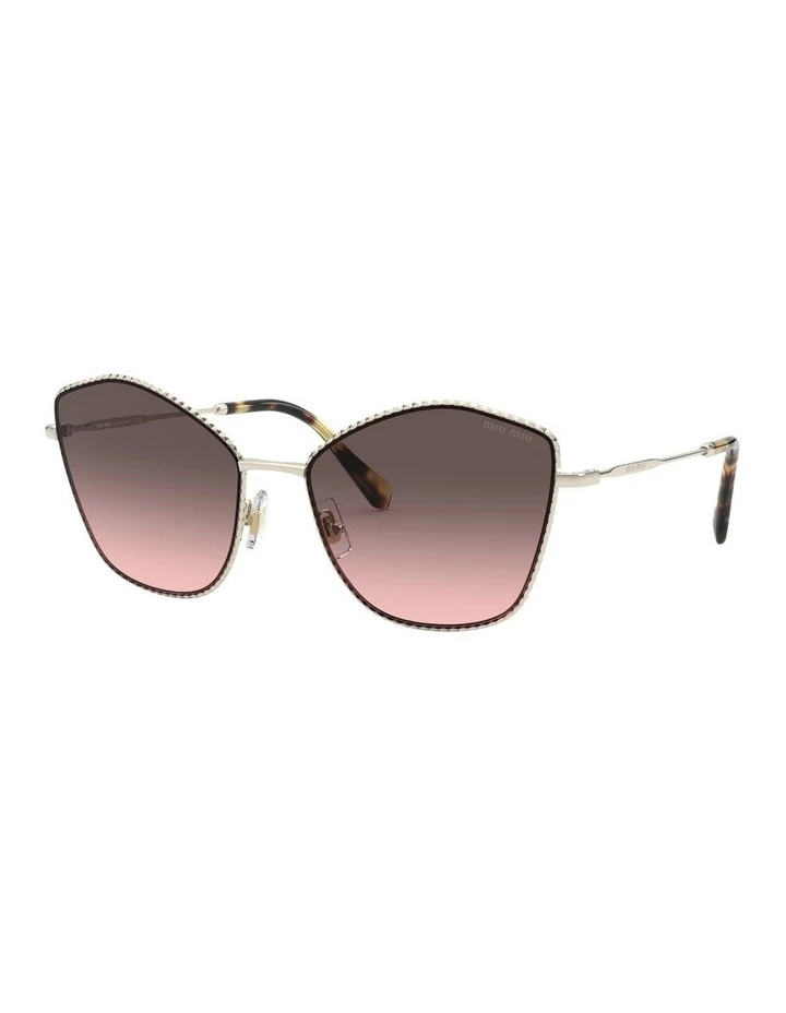 Miu Miu Gold/Mauve Cat Eye Sunglasses 0MU 60VS 1531917003 1 Miu Miu Gold/Mauve Cat Eye Sunglasses 0MU 60VS 1531917003