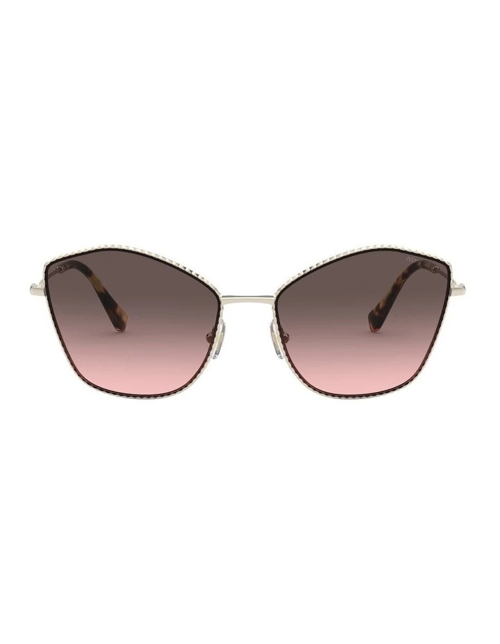Miu Miu Gold/Mauve Cat Eye Sunglasses 0MU 60VS 1531917003 2 Miu Miu Gold/Mauve Cat Eye Sunglasses 0MU 60VS 1531917003 - Image 2