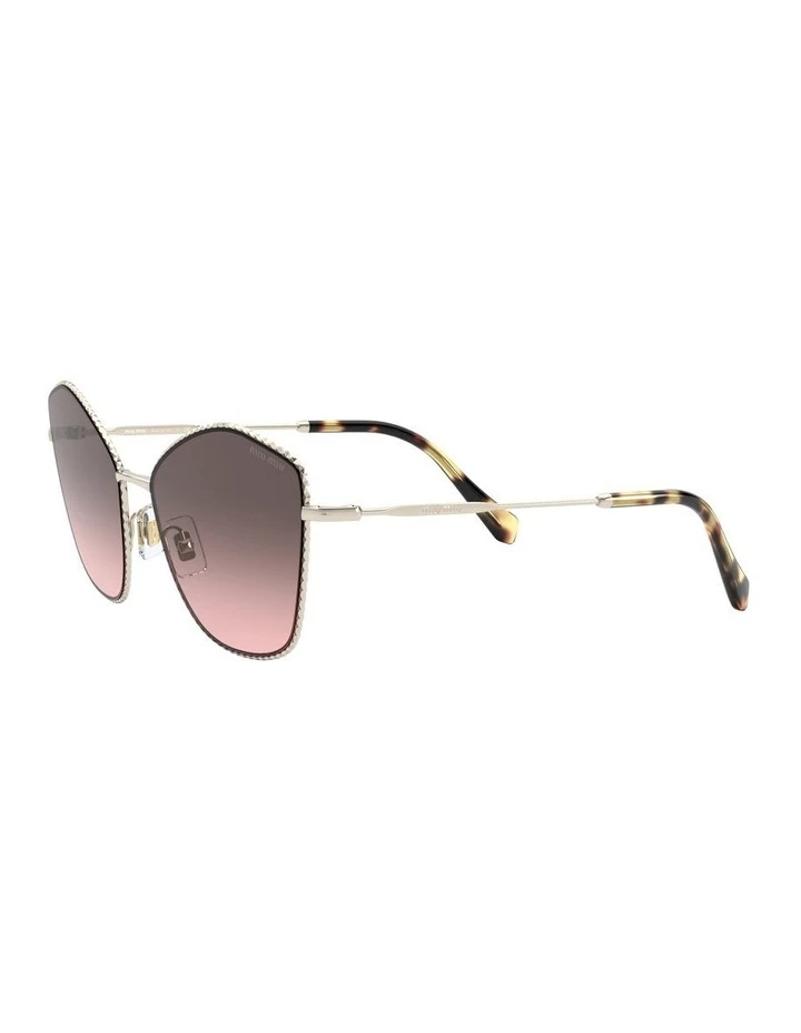 Miu Miu Gold/Mauve Cat Eye Sunglasses 0MU 60VS 1531917003 3 Miu Miu Gold/Mauve Cat Eye Sunglasses 0MU 60VS 1531917003 - Image 3