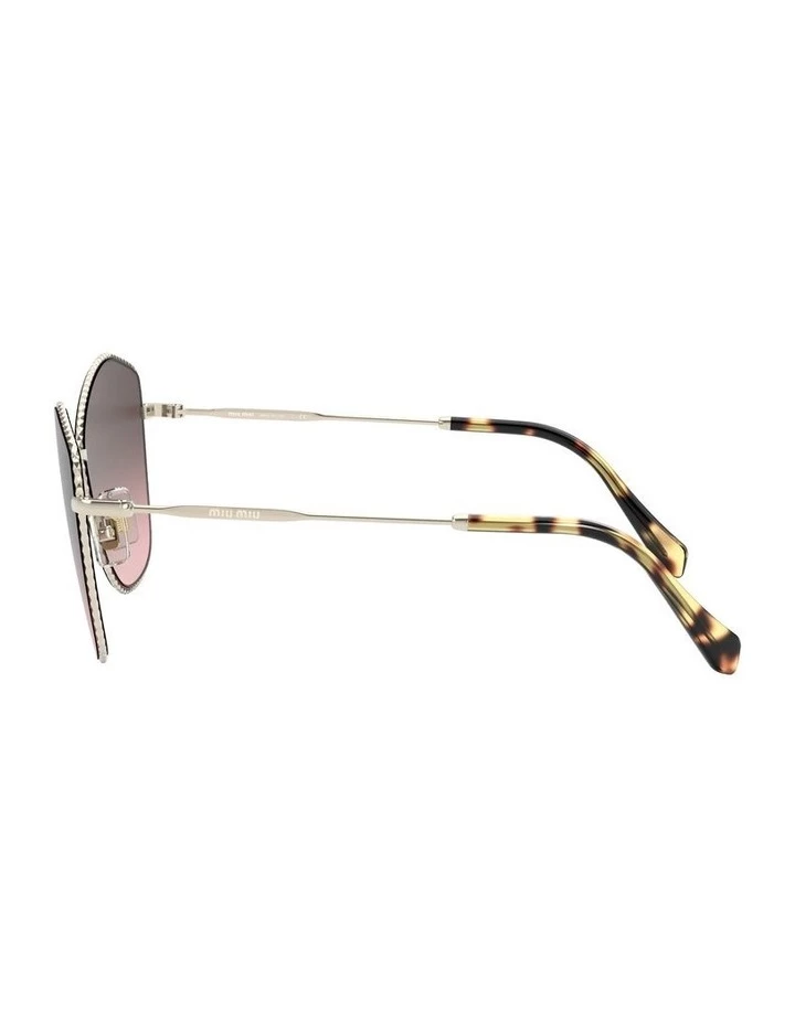Miu Miu Gold/Mauve Cat Eye Sunglasses 0MU 60VS 1531917003 4 Miu Miu Gold/Mauve Cat Eye Sunglasses 0MU 60VS 1531917003 - Image 4