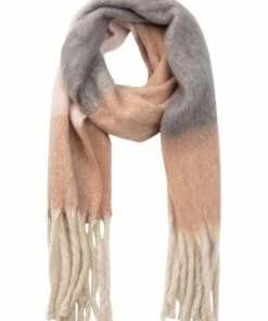 Gregory Ladner Stripe Fuzzy Blush Winter Scarf