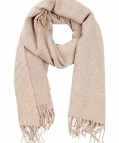 Gregory Ladner Ribbed Tassel Blush Winter Scarf