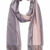 Gregory Ladner Ombre Taupe Wrap Scarf With Fringe
