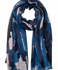Gregory Ladner Abstract Blue Print Scarf