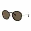 Valentino Pale Gold Havana Round Sunglasses 0VA2042 1531677001