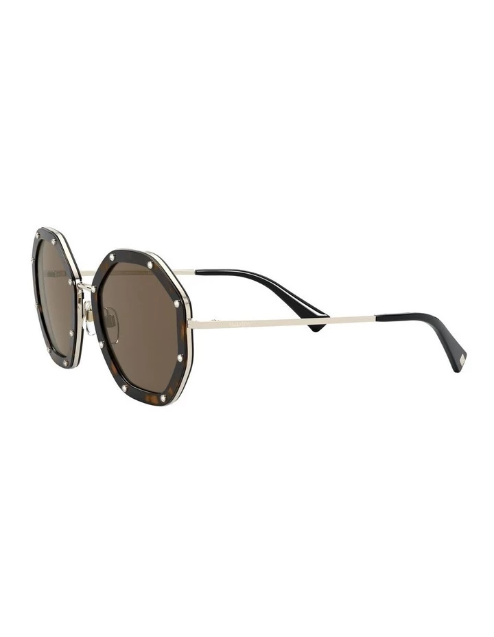 Valentino Pale Gold Havana Round Sunglasses 0VA2042 1531677001 3 Valentino Pale Gold Havana Round Sunglasses 0VA2042 1531677001 - Image 3