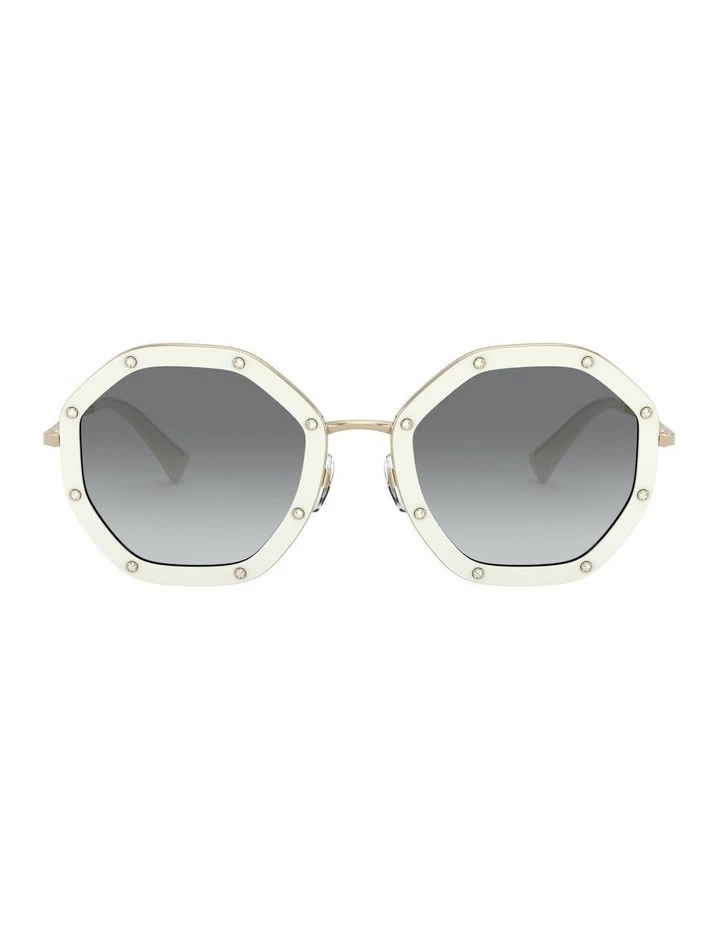 Valentino White Gold Round Sunglasses 0VA2042 1531677003 2 Valentino White Gold Round Sunglasses 0VA2042 1531677003 - Image 2