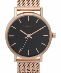 TONY+WILL Small Classic Rose Stainless Steel Quartz Watch TWM004E
