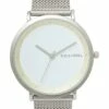 TONY+WILL Lunar Mesh White Silver Stainless Steel Quartz Watch TWM005E