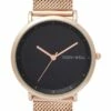 TONY+WILL Lunar Mesh Black Rose Stainless Steel Quartz Watch TWM005E