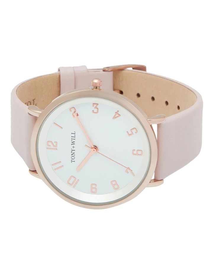 TONY+WILL Astral Light Pink Leather Quartz Watch TWT008E 4 TONY+WILL Astral Light Pink Leather Quartz Watch TWT008E - Image 4