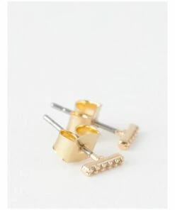 Basque Stone Line Gold Stud Earrings -RAY-BAN Online Store 822609370 3 720x928