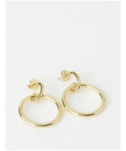 Basque Floating Circle Gold Drop Earrings