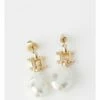 Basque Pearl Gold Drop Earrings