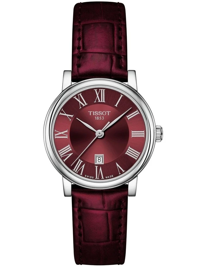 Tissot Carson Premium Lady Burgundy Leather Quartz Watch T122.210.16.373.00 1 Tissot Carson Premium Lady Burgundy Leather Quartz Watch T122.210.16.373.00