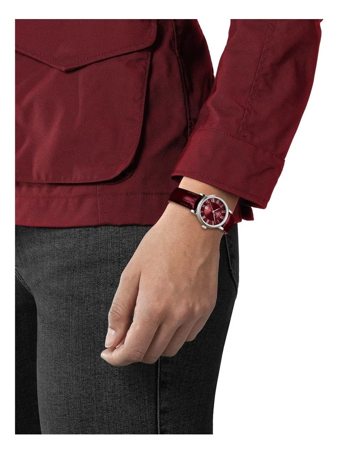 Tissot Carson Premium Lady Burgundy Leather Quartz Watch T122.210.16.373.00 2 Tissot Carson Premium Lady Burgundy Leather Quartz Watch T122.210.16.373.00 - Image 2
