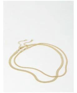 Piper Flat Snake Chain Gold Necklace
