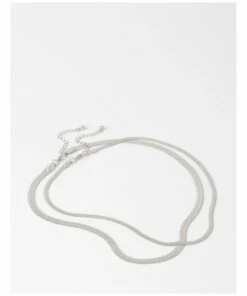 Piper Flat Snake Chain Silver Necklace