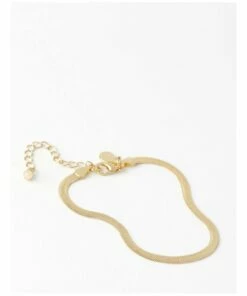 Piper Flat Snake Gold Chain Bracelet