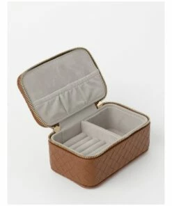 Design Studio Small Brown Woven Brown Jewellery Box