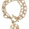 Gregory Ladner Brushed Gold Fob Bar Bracelet