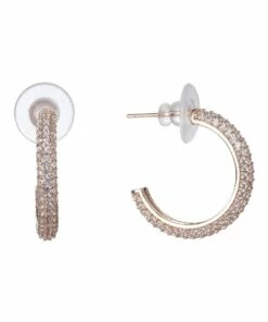 Gregory Ladner Pave Rose Gold Hoop Earrings