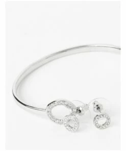 Trent Nathan Diamante Trim Bangle & Earring Silver Set -RAY-BAN Online Store 825340780 3 720x928
