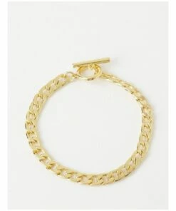 Basque Flat Link Gold Plated Bracelet
