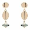 David Lawrence Trio Metal & Stone Green Drop Earrings