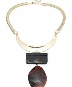 David Lawrence Tort Disc Statement Pendant Tortoise Necklace