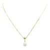 Pure Elements White Pearl 14ct Gold Plated Slider Necklace