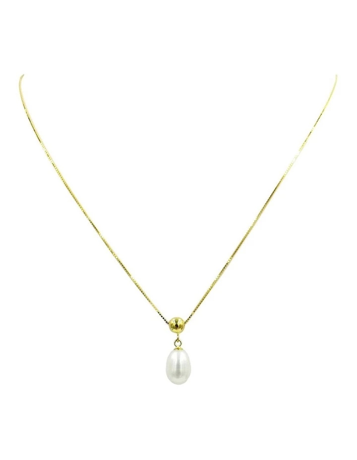 Pure Elements White Pearl 14ct Gold Plated Slider Necklace 1 Pure Elements White Pearl 14ct Gold Plated Slider Necklace