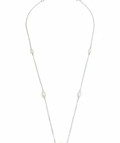Pure Elements Dainty Station Pearl White Necklace
