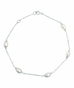Pure Elements Dainty Station White Pearl Bracelet