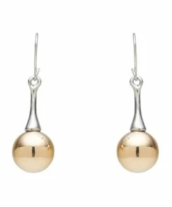 Barcs Ball & Bar Gold Earrings
