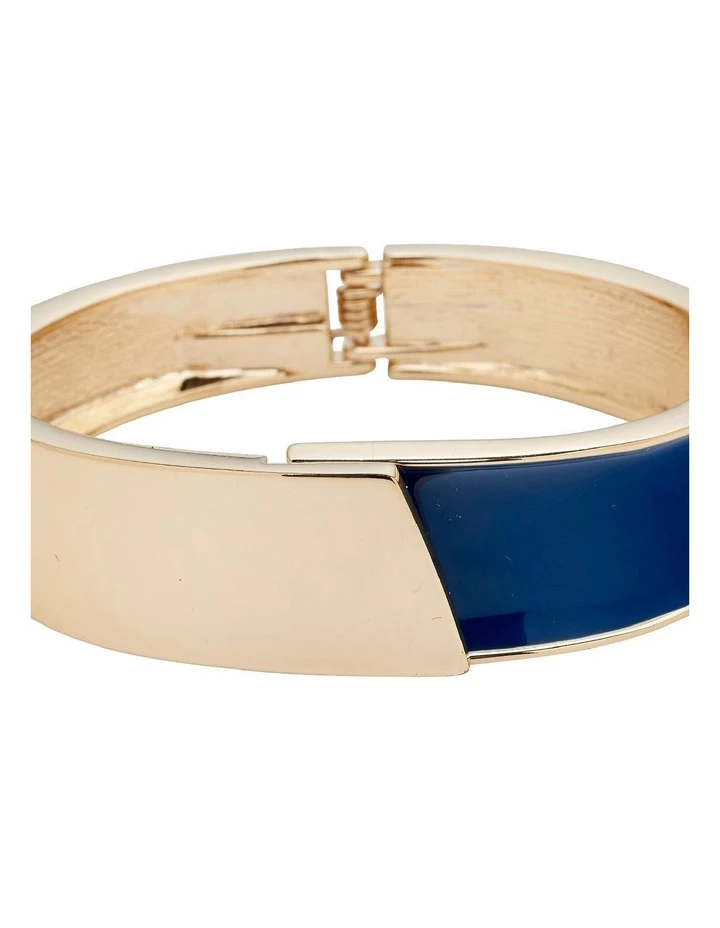 Barcs Half Enamel Blue Hinge Bangle 2 Barcs Half Enamel Blue Hinge Bangle - Image 2