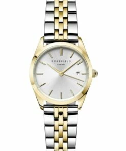 Rosefield Ace Xs 28mm Duotone Steel Silver Sunray Watch ASDSSG-A16