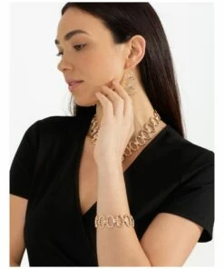 Trent Nathan Sculptural Link Wrist Gold Bracelet