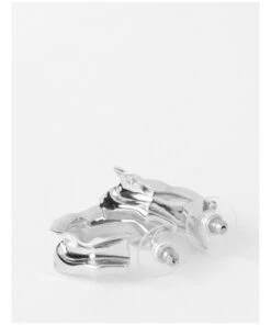 Trent Nathan Sculptural Molten Silver Hoop Earrings -RAY-BAN Online Store 827592760 3 720x928