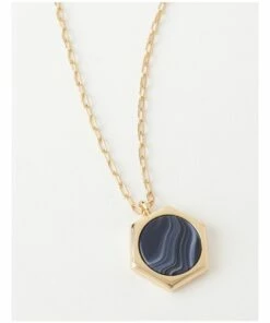 Trent Nathan Geometric Charm Navy Necklace