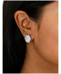 Trent Nathan Geometric Silver/Bone Stud Earring -RAY-BAN Online Store 827593480 4 720x928