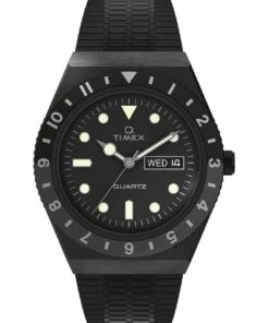 Timex Q Diver Black Stainless Steel Quartz Watch