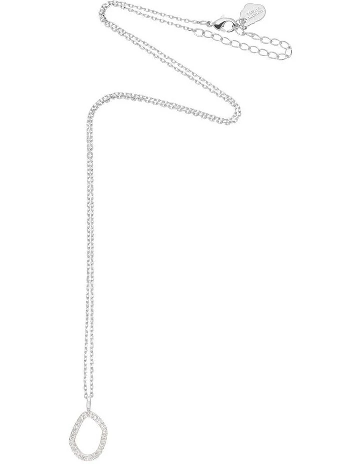 Estella Bartlett Pave Set Organic Circle Silver Necklace 3 Estella Bartlett Pave Set Organic Circle Silver Necklace - Image 3