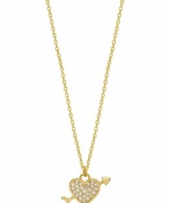 Estella Bartlett Lovestruck Pave Cubic Zirconia Gold Necklace