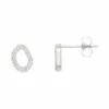 Estella Bartlett Pave Set Organic Circle Silver Stud Earrings