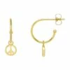Estella Bartlett Peace Drop Gold Hoop Earrings