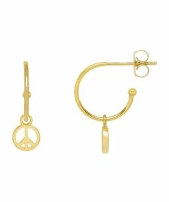 Estella Bartlett Peace Drop Gold Hoop Earrings