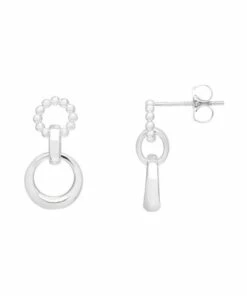 Estella Bartlett Textured Loop Silver Drop Earrings